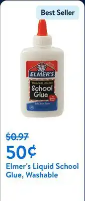 Walmart Elmer's Liquid School Glue, Washable offer
