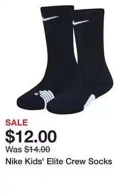 Dick's Sporting Goods Nike Kids' Elite Crew Socks offer