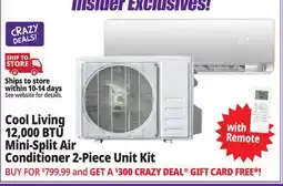 Ocean State Job Lot Cool Living 12 000 BTU Mini-Split Air Conditioner 2-Piece Unit Kit offer