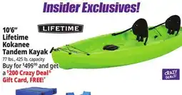 Ocean State Job Lot Lifetime Kokanee 10'6 Tandem Kayak Green offer