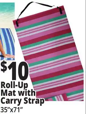 Ocean State Job Lot Roll-Up Beach Mat with Strap 35x71 offer