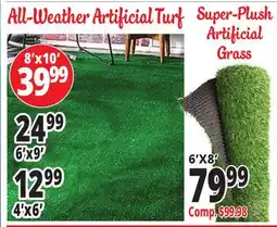 Ocean State Job Lot Super Plush Green Artificial Grass Rug 6' x 8' offer