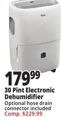 Ocean State Job Lot TCL 30 Pint Electronic Dehumidifier offer