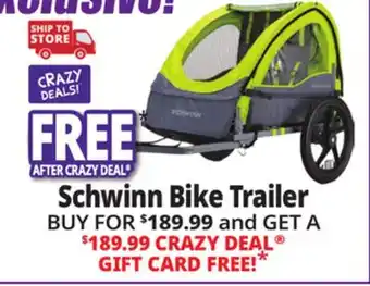 Ocean State Job Lot Schwinn Bike Trailer offer