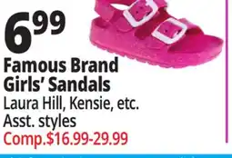 Ocean State Job Lot Famous Brand Girls' Sandals offer