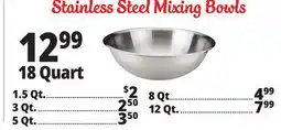 Ocean State Job Lot Stainless Steel Mixing Bowls offer