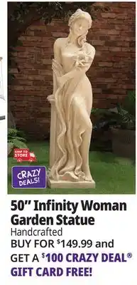 Ocean State Job Lot 50 Infinity Woman Garden Statue offer