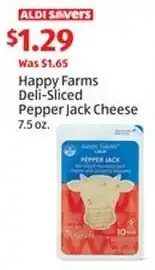 Aldi Happy Farms Deli-Sliced Pepper Jack Cheese offer