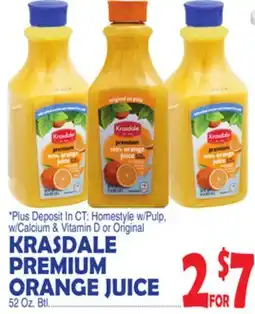 Bravo Supermarkets KRASDALE PREMIUM ORANGE JUICE offer