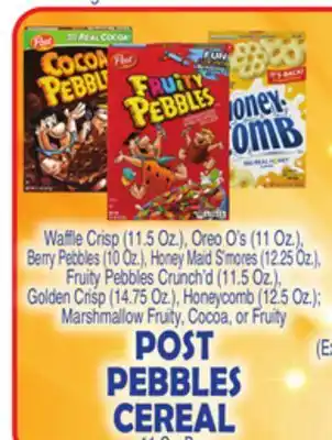 Bravo Supermarkets POST PEBBLES CEREAL offer
