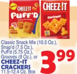 Bravo Supermarkets CHEEZ-IT CRACKERS 11.5-12.4 Oz. Box offer