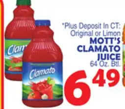 Bravo Supermarkets MOTT'S CLAMATO JUICE offer