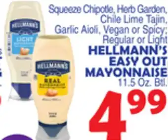 Bravo Supermarkets HELLMANN'S EASY OUT MAYONNAISE offer