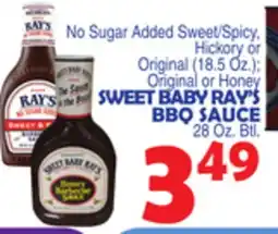 Bravo Supermarkets SWEET BABY RAY'S BBQ SAUCE 28 Oz. Btl offer