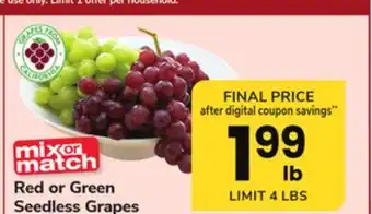 ACME Red or Green Seedless Grapes offer