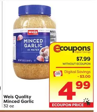 Weis Markets Weis Quality Minced Garlic offer