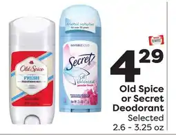 Weis Markets Old Spice or Secret Deodorant offer