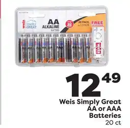 Weis Markets Weis Simply Great AA or AAA Batteries offer