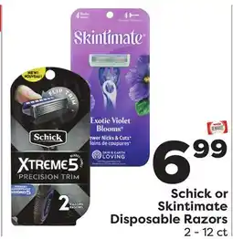 Weis Markets Schick or Skintimate Disposable Razors offer