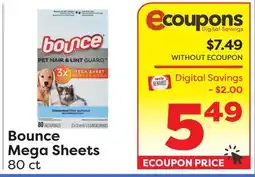 Weis Markets Bounce Mega Sheets offer