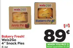 Weis Markets Weis2Go 4 Snack Pies offer
