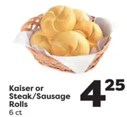 Weis Markets Kaiser or Steak/Sausage Rolls offer