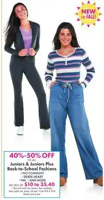 Boscov's Juniors & Juniors Plus Back-to-School Fashions offer