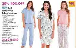 Boscov's NEW Fall Sleepwear Loungewear offer