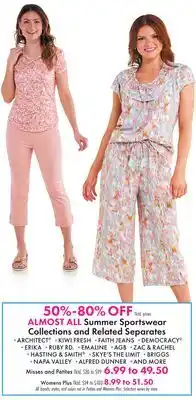 Boscov's ALMOST ALL Summer Sportswear Collections and Related Separates offer