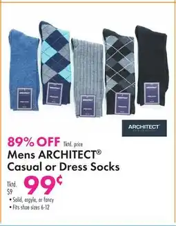 Boscov's Mens ARCHITECT Casual or Dress Socks offer
