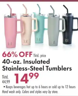 Boscov's 40-oz. Insulated Stainless-Steel Tumblers offer