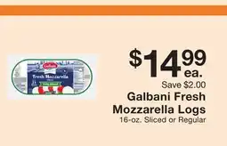 Fairway Store Market Galbani Fresh Mozzarella Logs offer