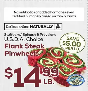 DeCicco & Sons Flank Steak Pinwheels offer