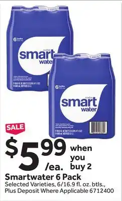 Stop&Shop Smartwater 6 Pack offer
