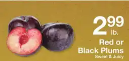 The Fresh Grocer Red or Black Plums offer