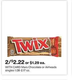 CVS Mars Chocolate or Airheads singles 1.08-2.17 oz offer