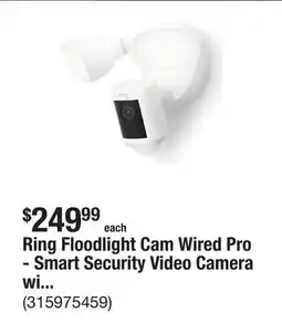 The Home Depot Ring Floodlight Cam Wired Pro - Smart Security Video Camera with 2 LED Lights, Dual Band Wifi, 3D Motion Detection, White offer