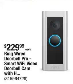 The Home Depot Ring Wired Doorbell Pro - Smart WiFi Video Doorbell Cam with Head-to-Toe HD Video, Bird's Eye View, and 3D Motion Detection offer