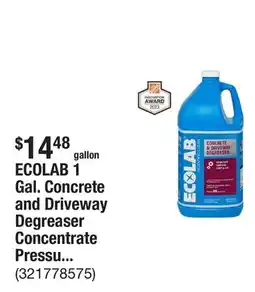 The Home Depot ECOLAB 1 Gal. Concrete and Driveway Degreaser Concentrate Pressure Wash, Dissolves Grease and Buildup on Brick and Tile offer