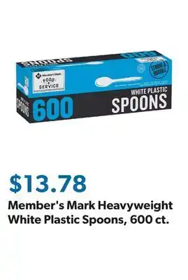 Sam's Club Member's Mark Heavyweight White Plastic Spoons, 600 ct offer