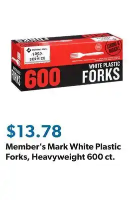 Sam's Club Member's Mark White Plastic Forks, Heavyweight 600 ct offer