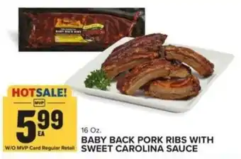 Food Lion BABY BACK PORK RIBS WITH SWEET CAROLINA SAUCE offer