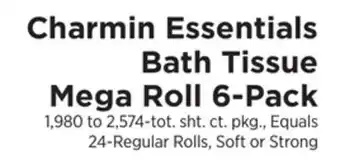 ShopRite Charmin Essentials Bath Tissue Mega Roll 6-Pack offer