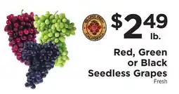 ShopRite Red, Green or Black Seedless Grapes offer