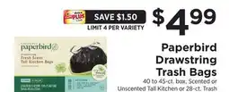 ShopRite Drawstring Trash Bags offer
