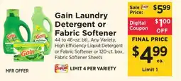 ShopRite Laundry Detergent or Fabric Softener offer