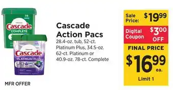 ShopRite Cascade Action Pacs offer