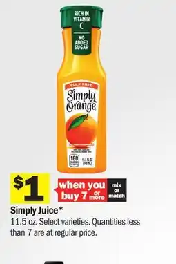 Meijer Simply Juice offer