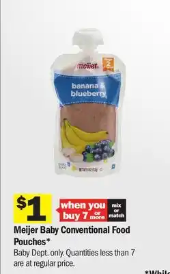 Meijer Meijer Baby Conventional Food Pouches offer