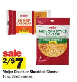 Meijer Meijer Chunk or Shredded Cheese offer